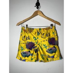 Boys Vileberequin Swim Trunks Yellow Fish Patterned Size 12 EUC!